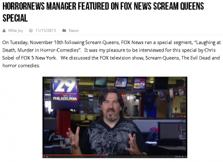 Hnn Manager Michael Joy How Years With Horrornews Net Changed My Life Hnn