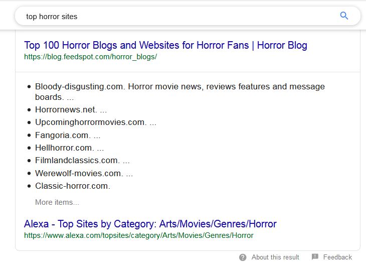 horror movie news websites