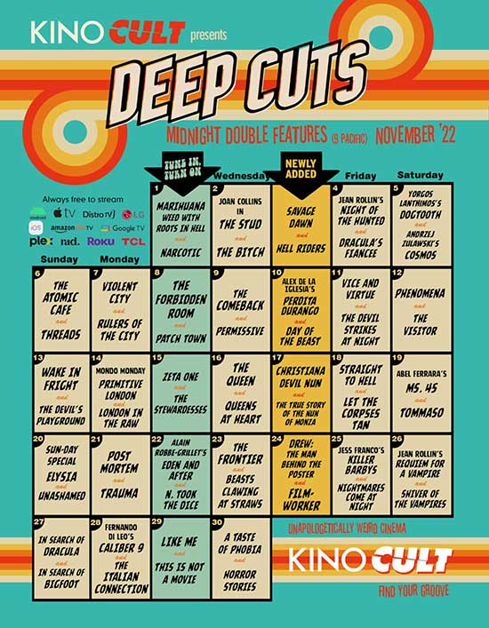 Kino Cult Adds New Titles for November With “Deep Cuts”